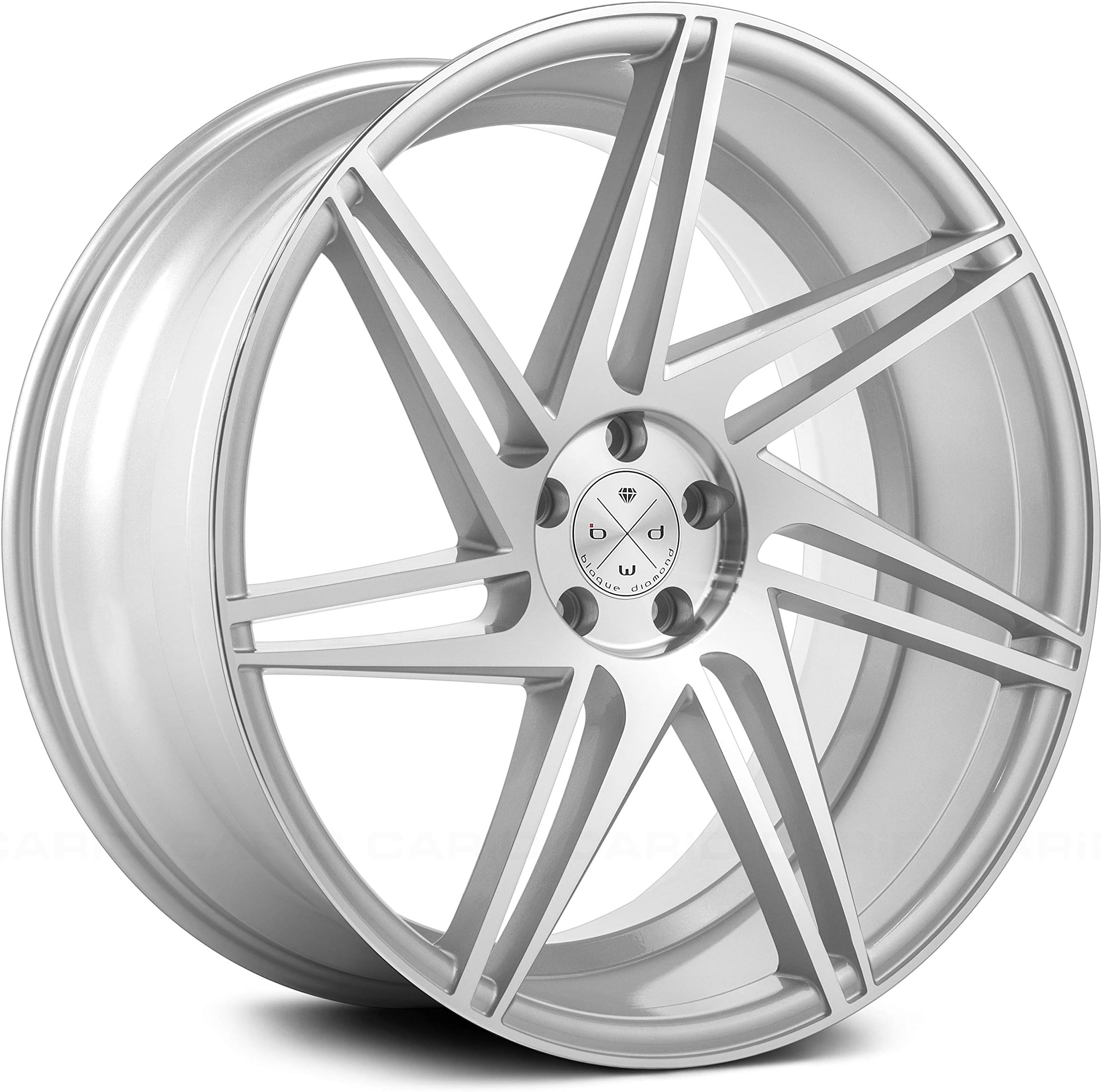 Blaque Diamond BD-1 Silver with Machine Face Wheel with Painted Finish (20 x 10.5 inches /5 x 114 mm, 42 mm Offset)