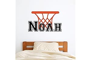 Custom Name Basketball Wall Decal - Personalized Basketball Wall Sticker