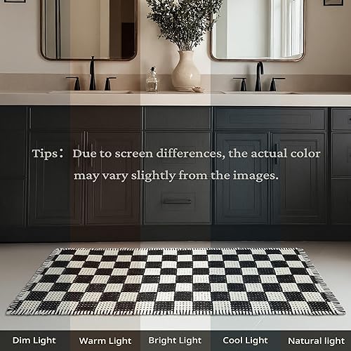 Miniatura 8 de Tapete de baño de gofres, súper absorbente, de secado rápido, lavable a máquina, antideslizante, suave para suelo de baño y bañera, rejilla blanca y