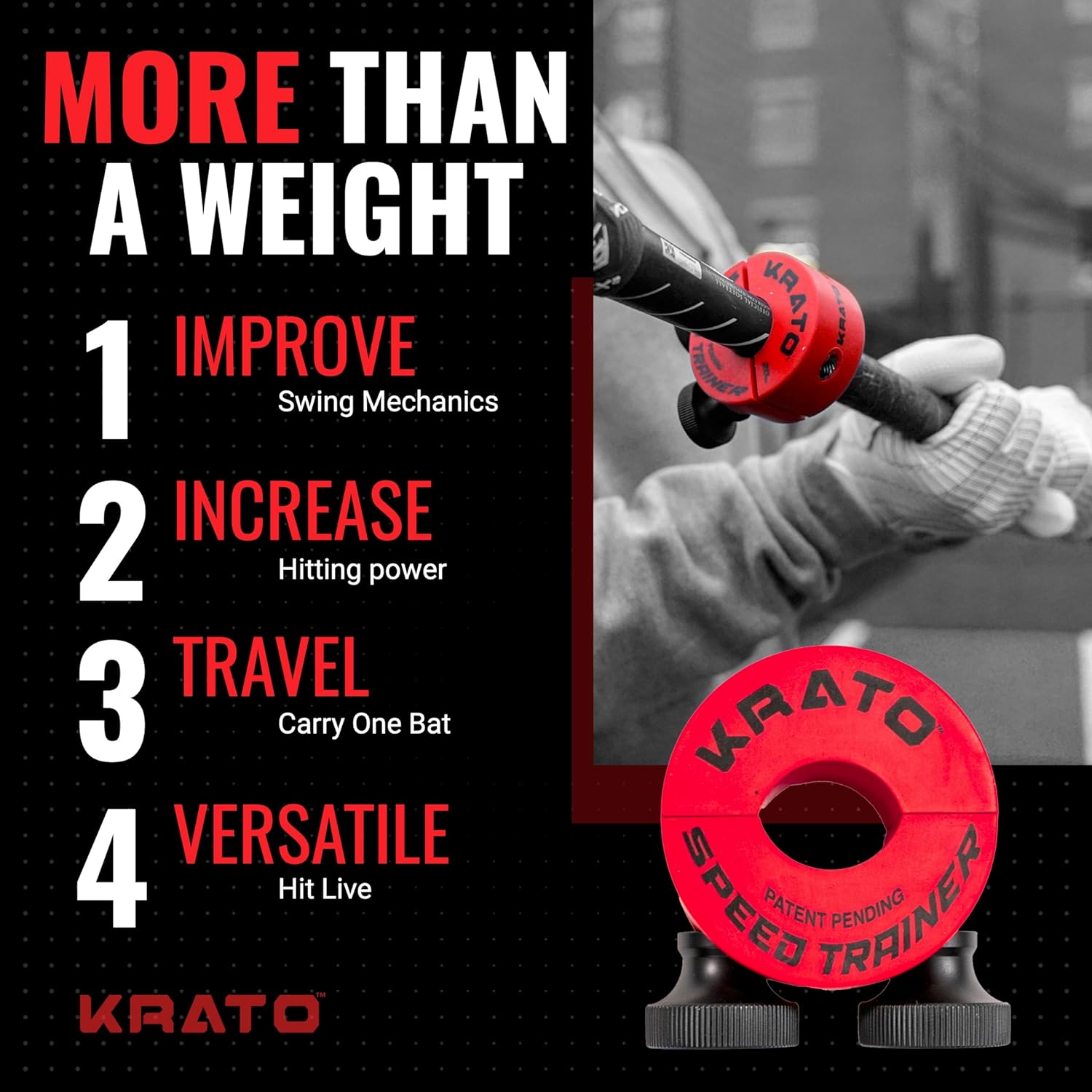 Krato Bat Weight - Baseball and Softball Bat Training Weight for Youth, High School, College