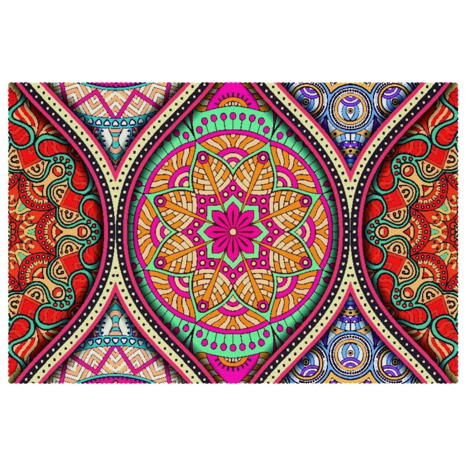 Set de table vintage mandala lot de 6 protège table anti-rayures et lavable