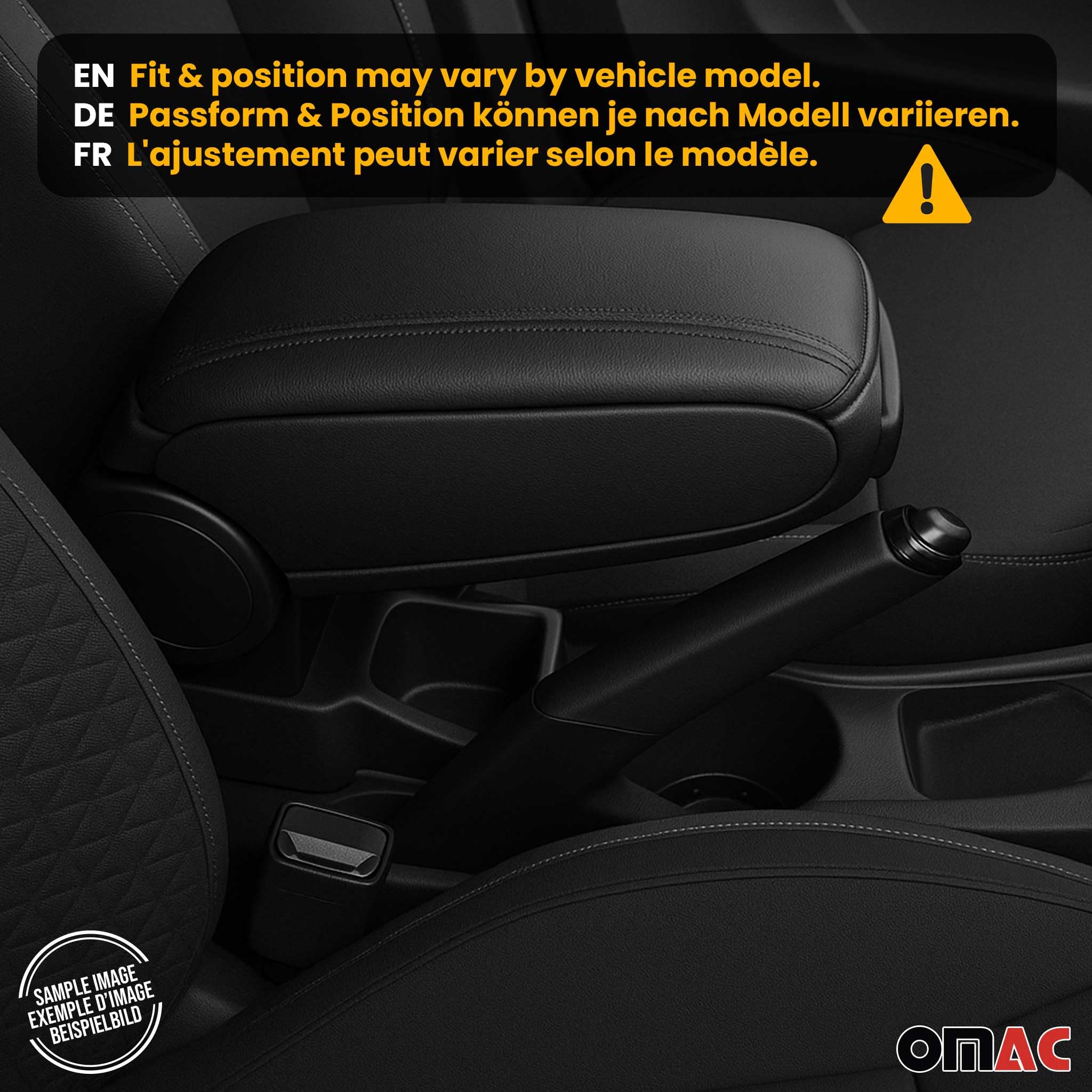 OMAC Armlehne para Renault Clio 2019-2025 - Snap-On - ABS + Kunstleder - Keine Bohrung o Installation - Einfache Montage Black