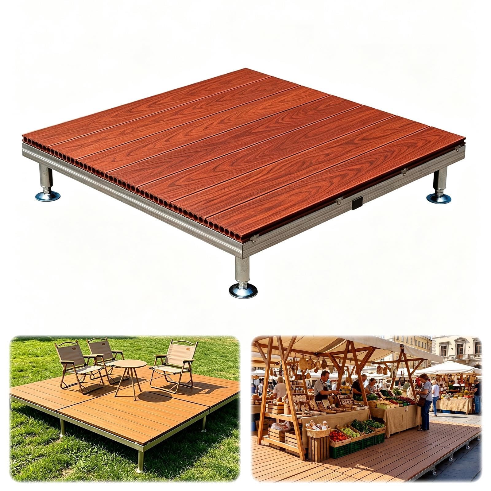 Piattaforma for decking portatile in WPC, sistema di decking modulare
