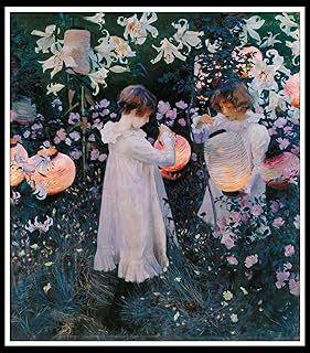 Red Mills ZZMQ DIY 5D Carnation John Singer Sargent Art Prints Diamond Painting Kits for Adults, Diamond Art Kits Paint by Numbers Round Diamond Arts Craft for Home Wall Decor (12X16In)