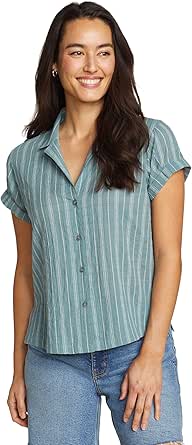 Eddie Bauer WR SS Packable Camp Shirt Camicia da Campo