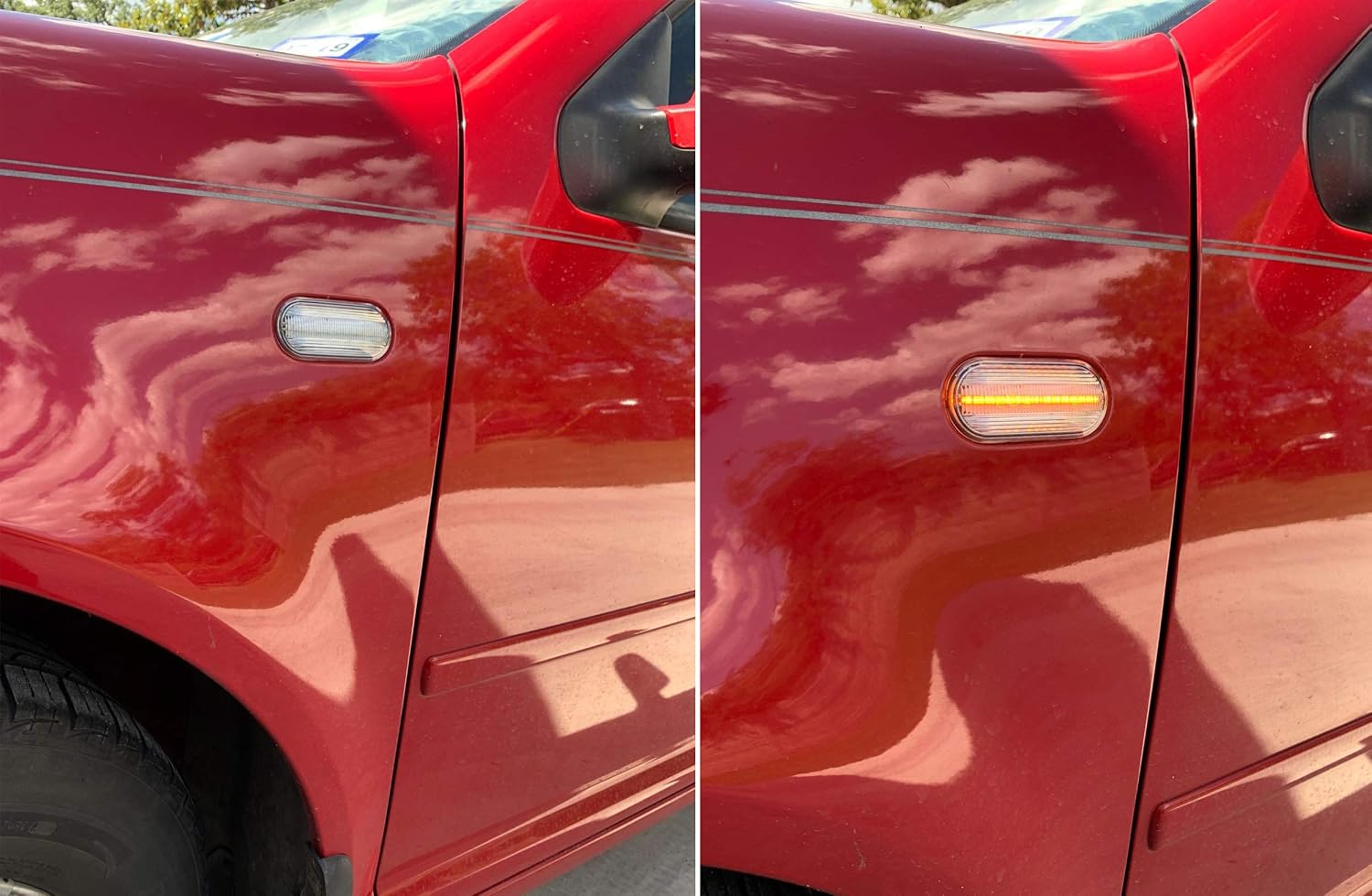 iJDMTOY Clear Lens Amber Full LED Front Side Marker Light Kit Compatible with Volkswagen MK4 Jetta GTI R32 Beetle etc, Powered by 15-SMD LED, Replace OEM Sidemarker Lamps