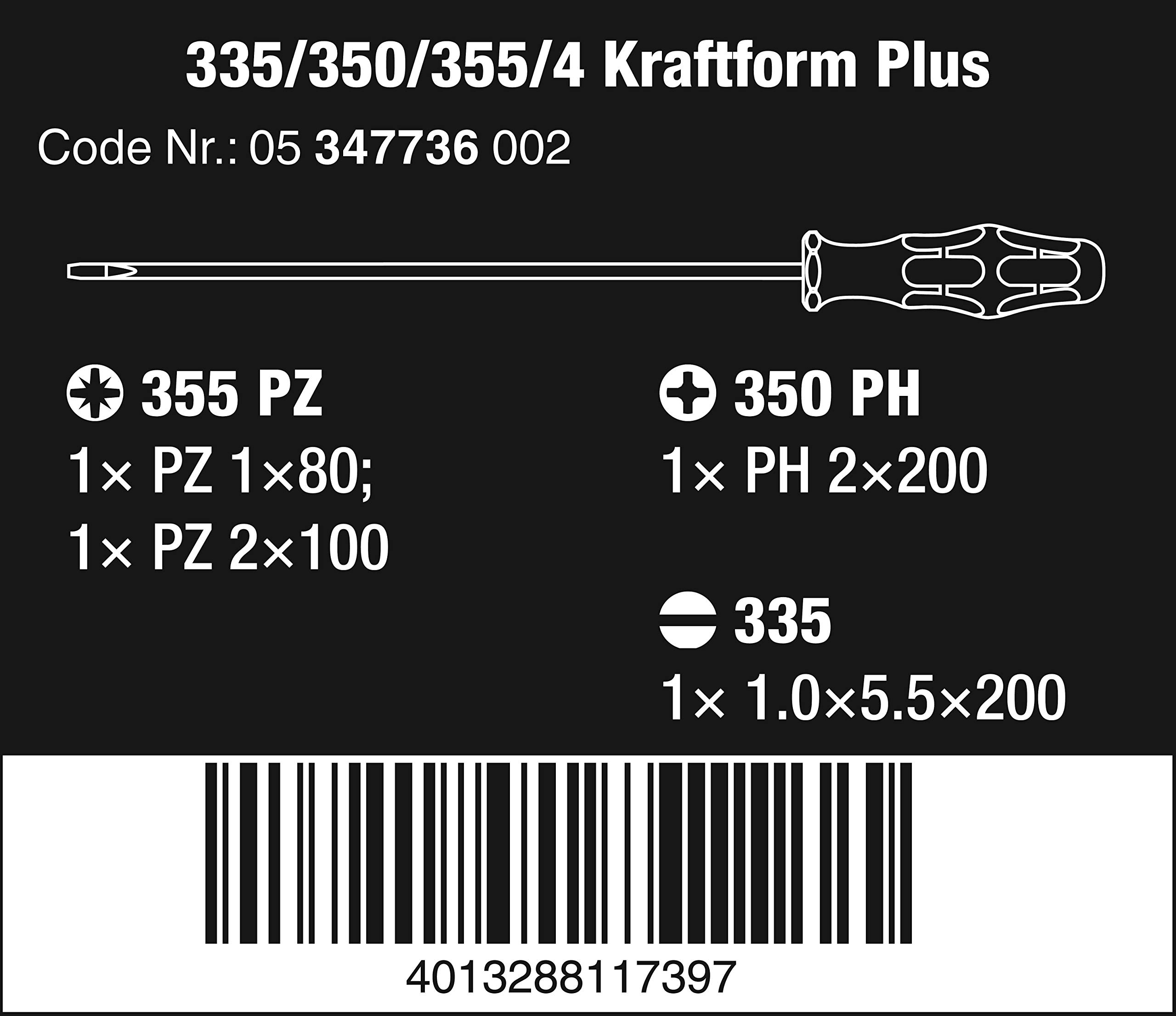 Kit tournevis WERA 4 pieces TORX avec fonction de retenu, long