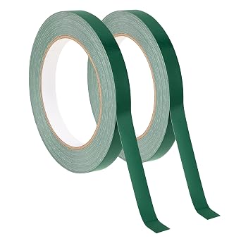 Green Floral Tape 2 Pack 1/2" Flower Stem Wrap Adhesive Tape for Bouquet Stem Wrapping Wedding Bouquet Tape for Binding Flowers and Floral Crafts 2PCS, 1/2x98FT/Roll