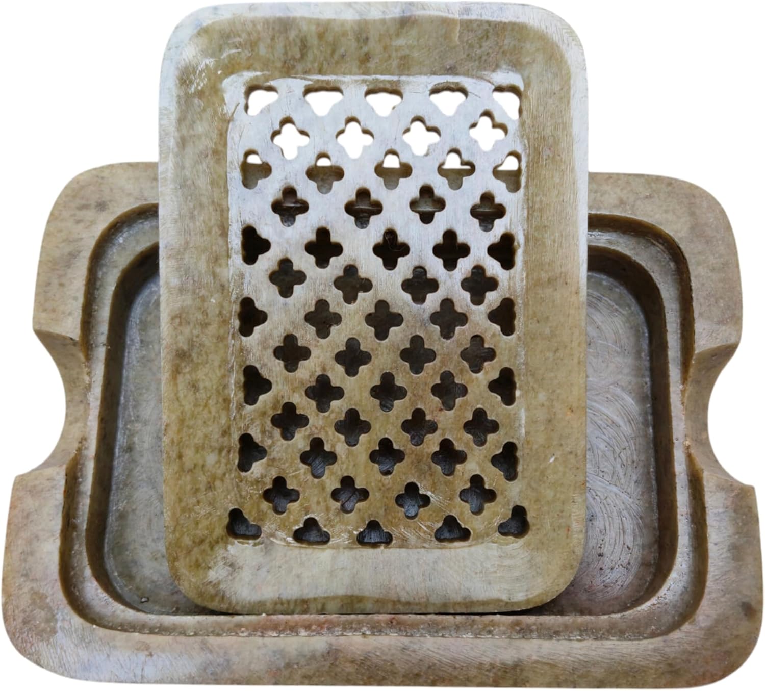 Soapstone Hand Carved Soap Dish Polished and Shiny - Marble Dish Holder Beautifully Crafted Bathroom Accessories Handicraft Decor Hand Carving Soap Holder | Soap Tray | Soap Case (Rectangle Shape)