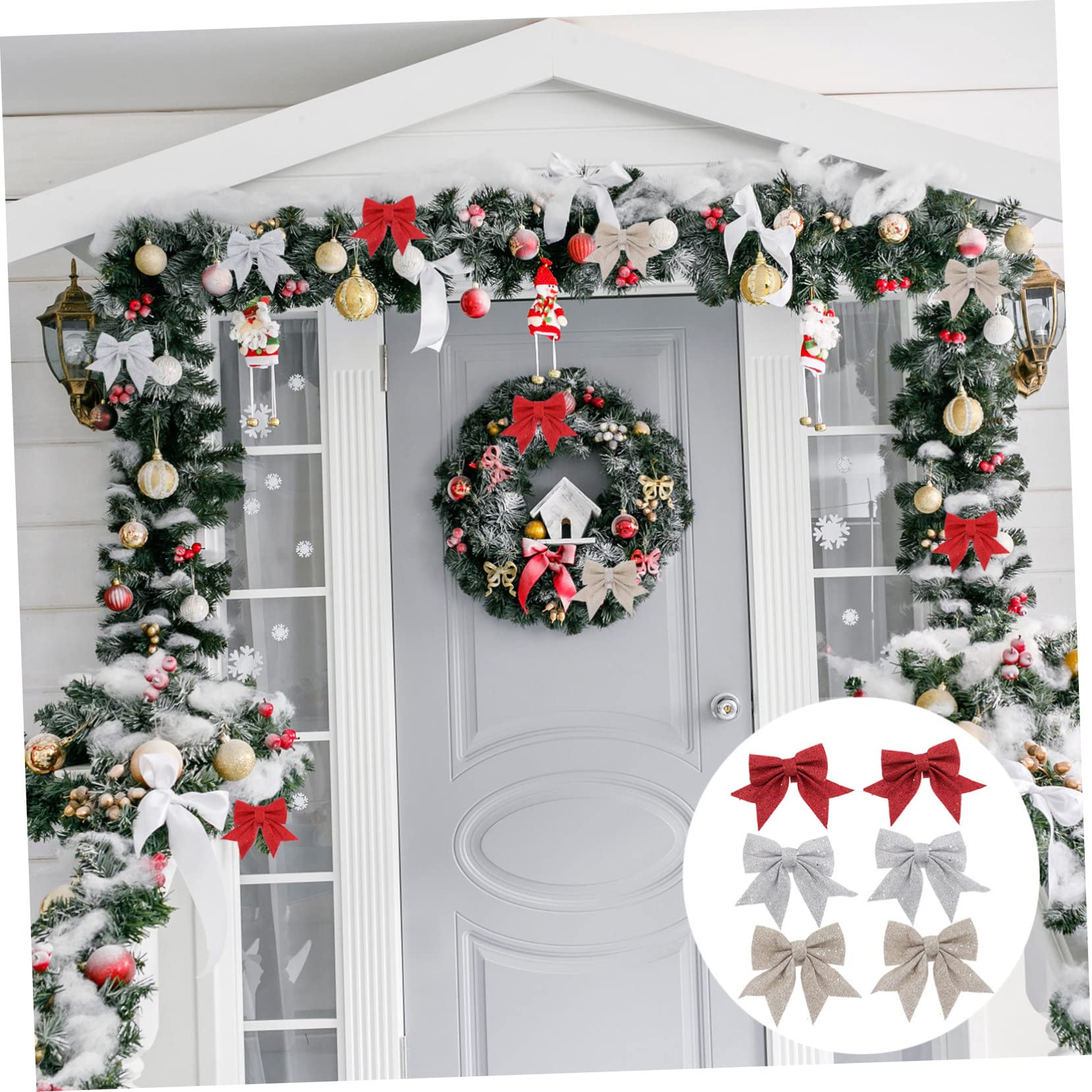 PRETYZOOM 30 Pz Angeli Natalizi angioletti Natalizi Fiocco Natalizio Glitterato Decorazioni con Fiocco di Natale Decorazioni Natalizie Ghirlanda Decorazioni Natalizie Coperto