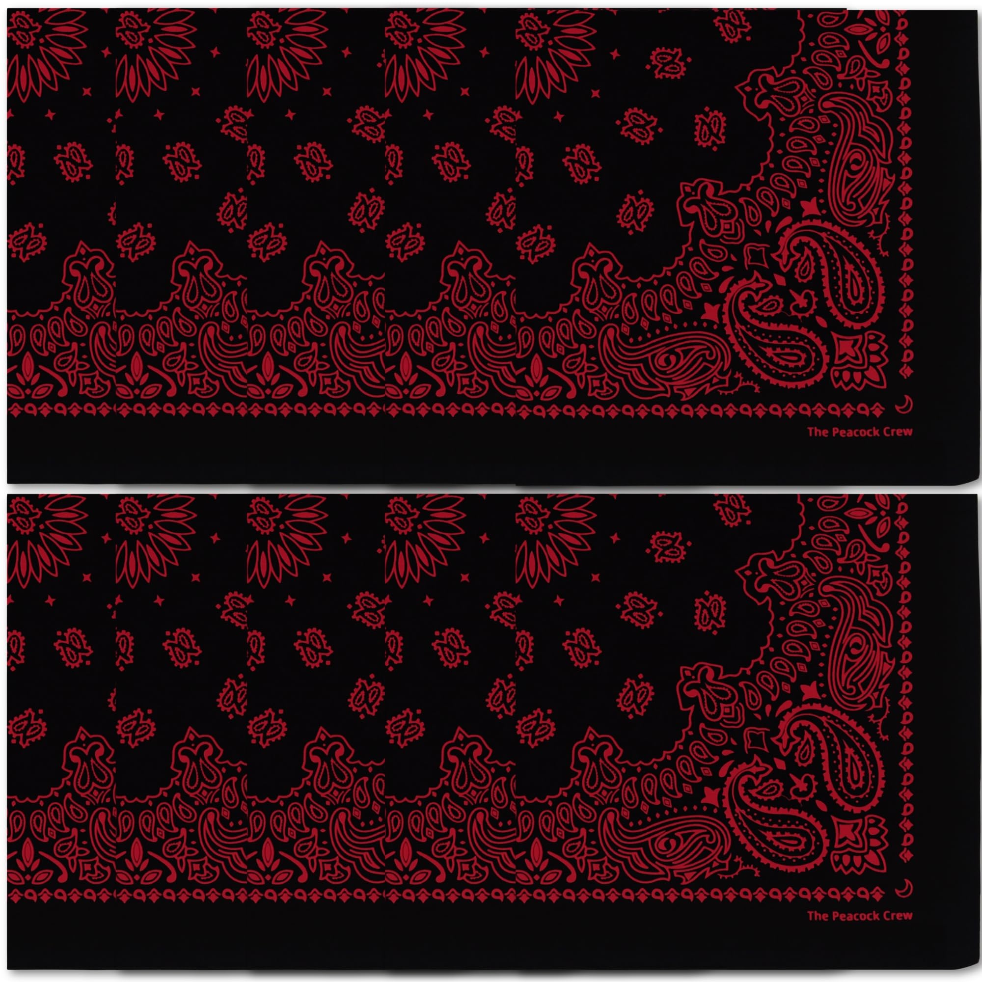 The Peacock Crew Premium Soft Cotton Bandanas Pack for Men and Women Paisley 22 x 22 inches