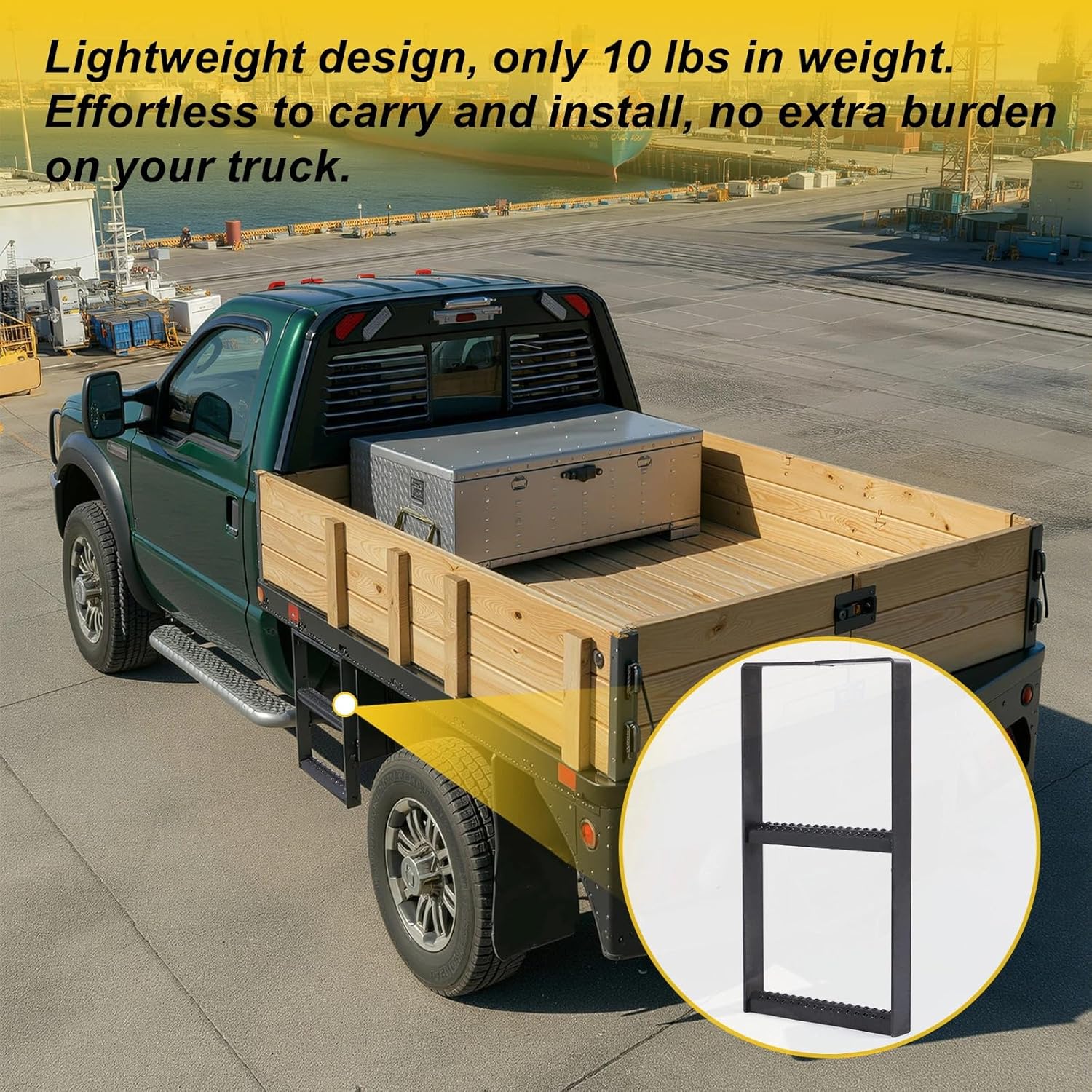Outus 24.4 x 12.6 Inch Two Rung Steel Pickup Truck Tire Step Heavy Duty Truck Wheel Tire Step for Heavy Duty Pickup Cargo Vans Flatbeds Trailers