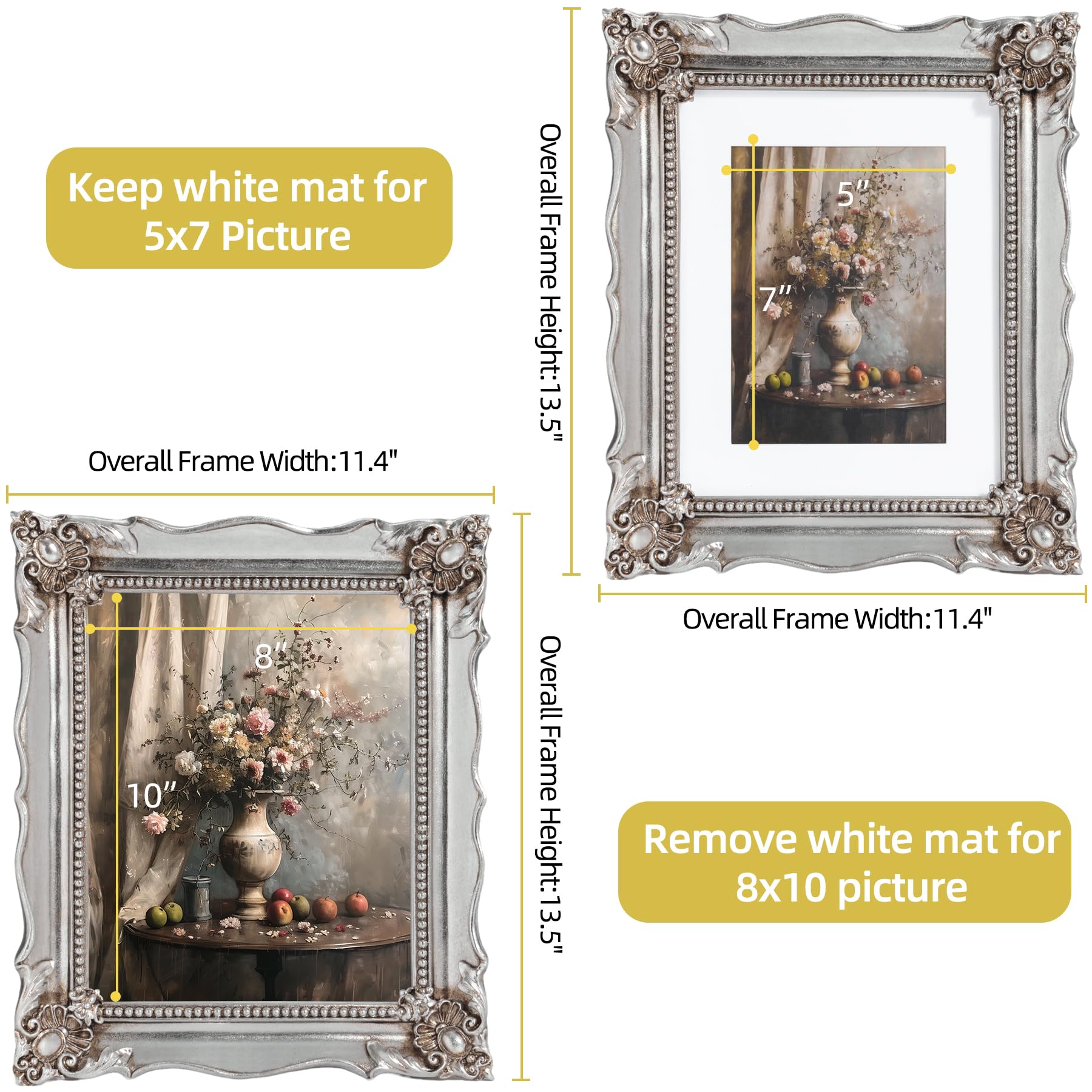 Amazon.com - Saysmile 8x10 Vintage Picture Frame with Embossed