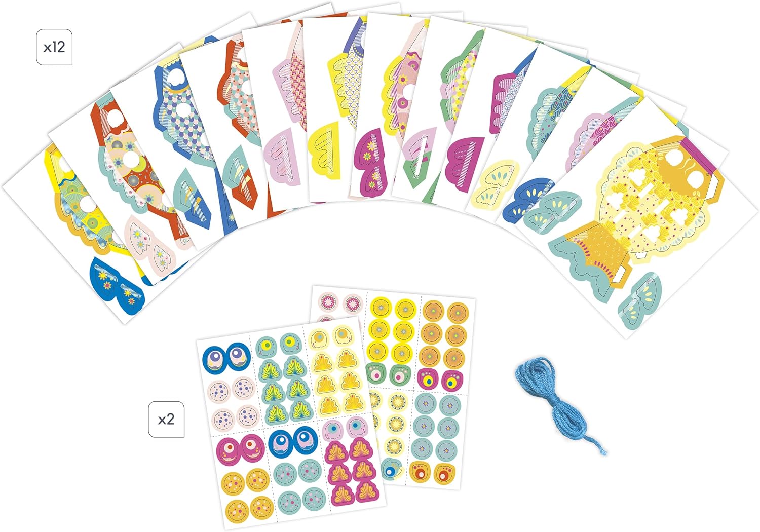Janod - Les Ateliers du Calme - Paper Fish to Create - 12 Fish - Children's Creative Leisure Kit - Development Creativity and Concentration - from 7 Years - J07730