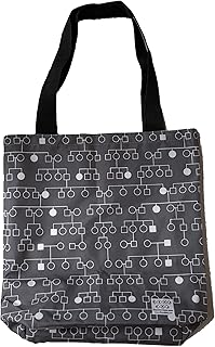 Family Tree Tote Bag - 15x15 inch Pedigree Purse for Genetics and Science Lovers, Girls in STEM