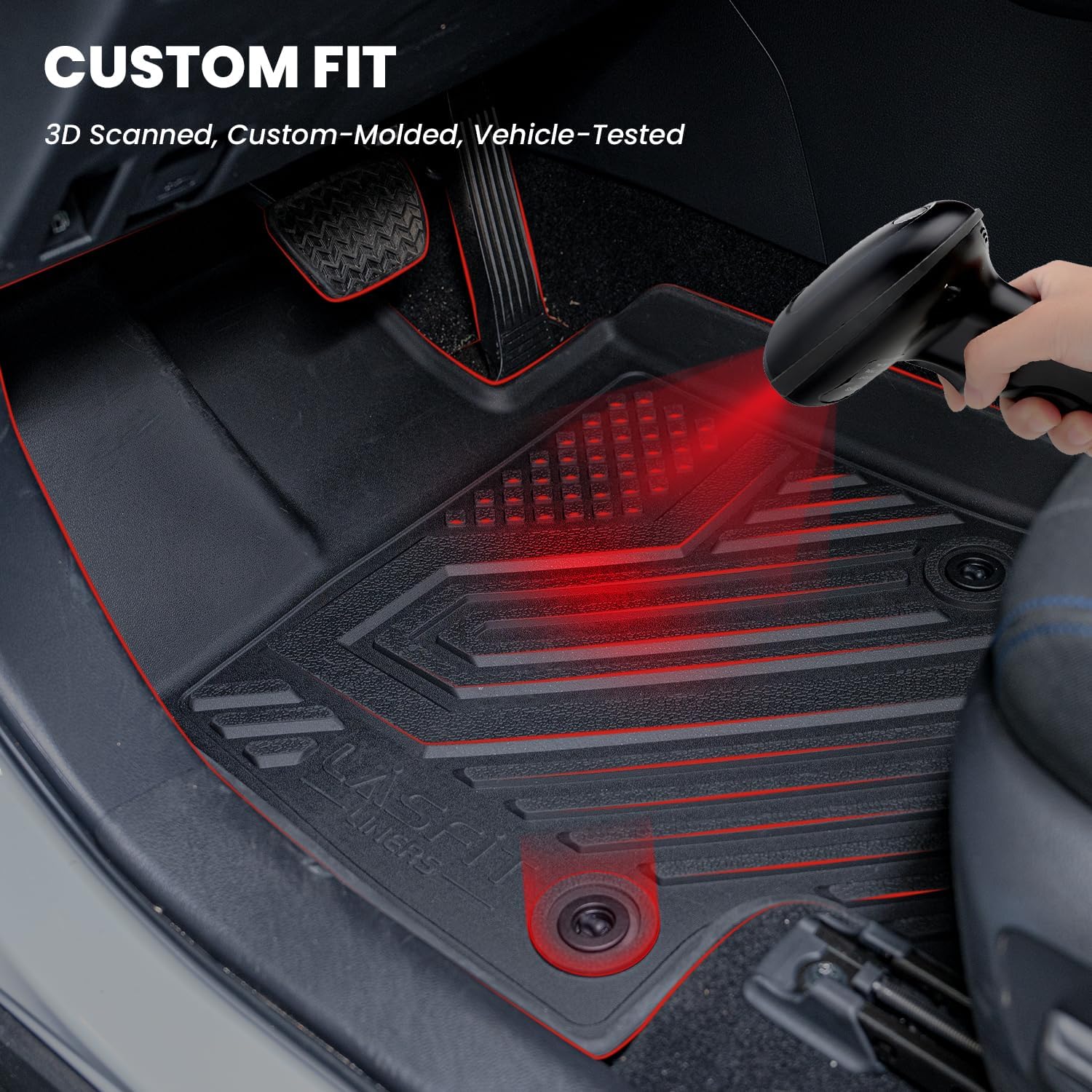 LASFIT Floor Mats & Trunk Mat & Backrest Mat for Toyota RAV4 2026 Hybrid (Not Fit Plug-in Hybrid. Fit for Cargo with Subwoofer) RAV 4 All Weather TPE Custom Fit Automotive Car Liner Accessories Black
