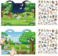 Vista 7 de Juego de calcomanías hinchadas 3D de Navidad, libro de actividades navideñas para calcomanías, suministros de fiesta de Navidad, 100 calcomanías