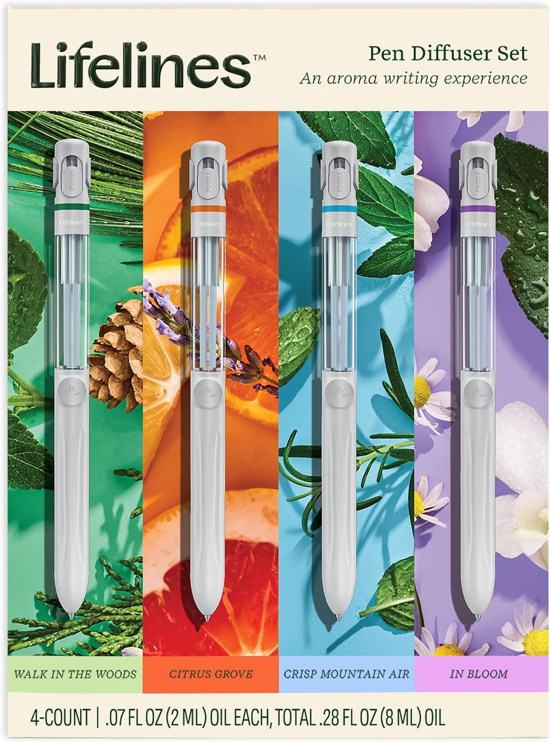 - Lifelines Pen Diffuser Set, 4-Pack - 1mm Black Ballpoint Pens with Scented Essential Oil Blends – Aromatherapy Diffuser & Sensory Immersion Diffuse Aroma As You Write