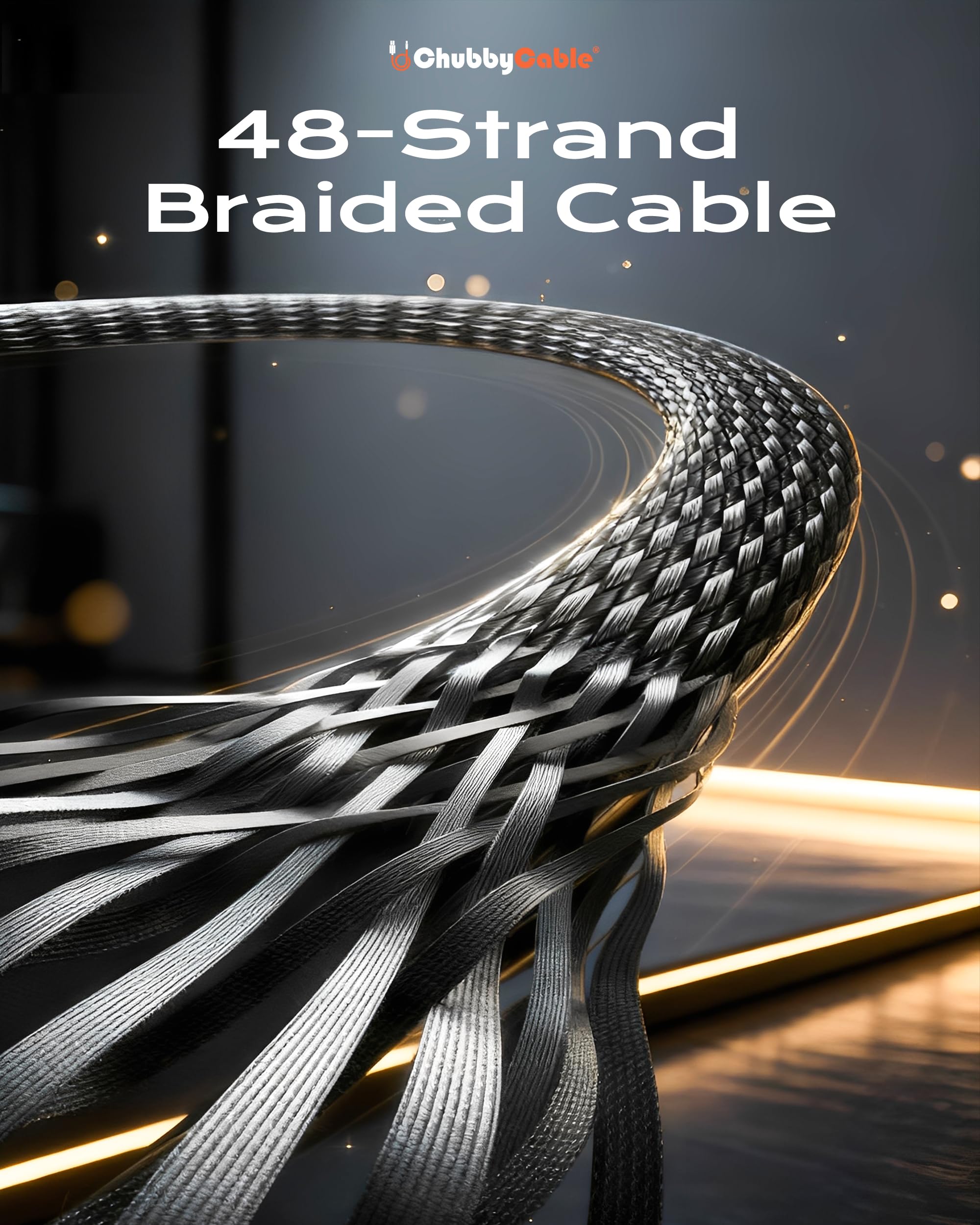 chubbycable StandLite - Cavo di ricarica rapida intrecciato da 240 W con supporto per telefono integrato, a forma di T, pieghevole, durevole, cavo USB-C a 90 gradi, cavo di ricarica multifunzione ad