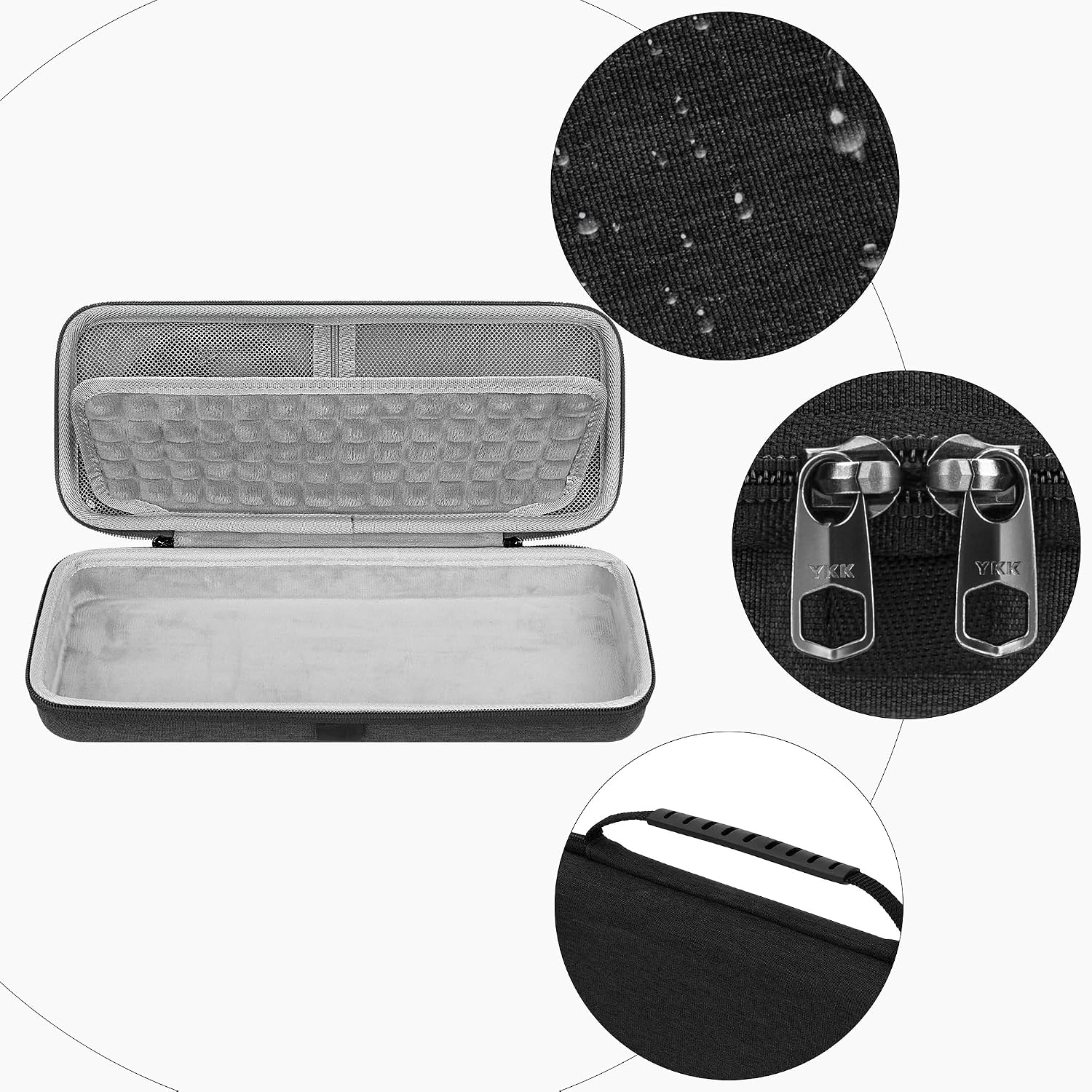 GEEKRIA 60% Compact Keyboard Case, Hard Shell Travel Carrying Bag for 61 Keys Computer Keyboard, Compatible with SteelSeries Apex Pro Mini, Razer Huntsman Mini, RK Royal KLUDGE RK61