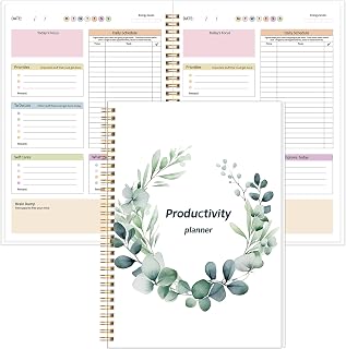 ADHD Planner for Adults，Women，Daily Productivity Planner with Task Management Organizer, Self-Cares, Daily Schedule,To-Do List,Brain Dump,ADHD Journal to Stay Organized and Focused (Green Leaves)