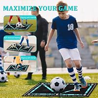 Mineup Futball Tréningszőnyeg 40x60cm - Csúszásgátló Labdakontroll Edzőszőnyeg Gyerekeknek, Kék Diatomit Anyagból, Lépéstechnika Fejlesztő 5