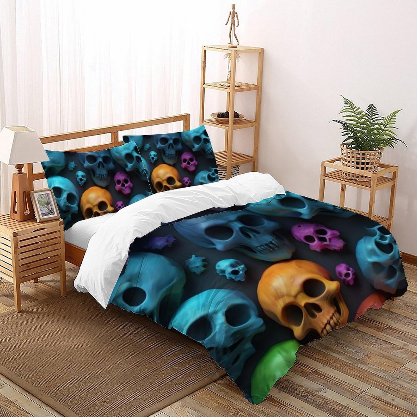 Housse de couette microfibre King 220x240cm avec impression 3D premium