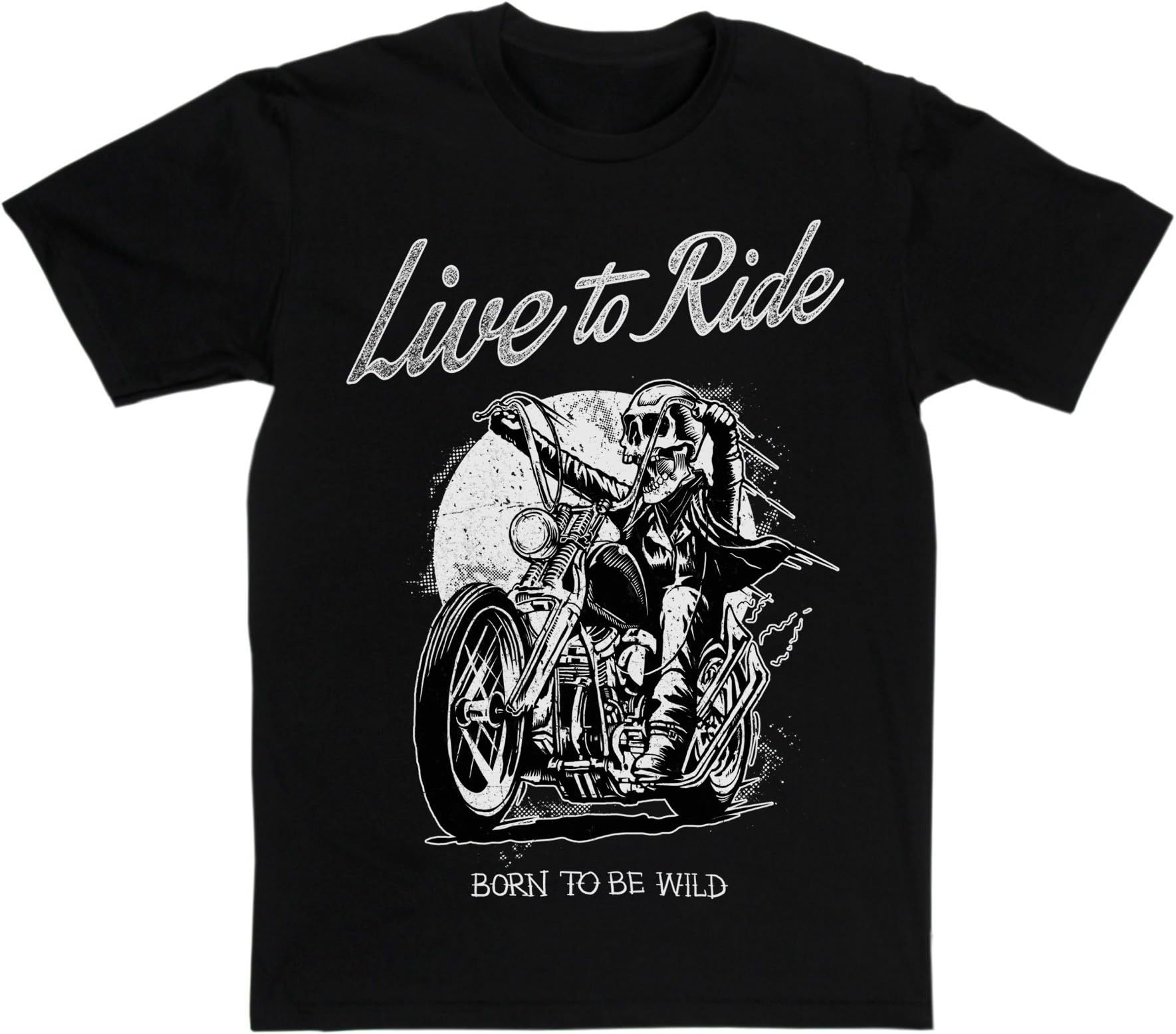 One Five Apparel Mens Live to Ride Born to Be Wild Biker Motorcycle T-Shirt