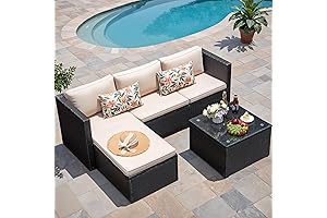 Greesum 3Pcs Patio Furniture Sets Sectional Sofa Set
