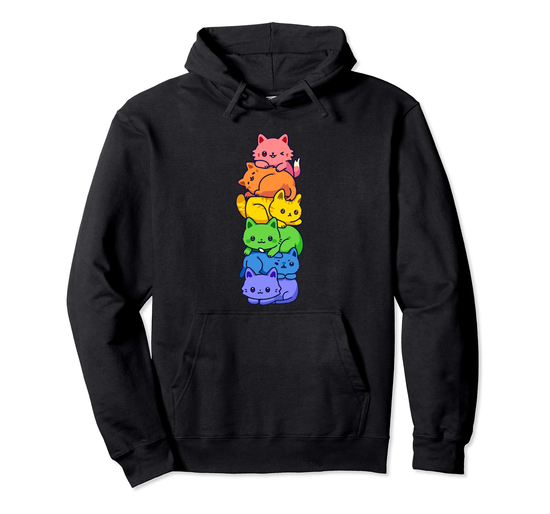 Pure Pride LGBTQ Merch StoreRainbow Gay Pride Cat LGBT Cute Cats LGBTQ Ally Men Women Pullover HoodieOEKO-TEX STANDARD 100