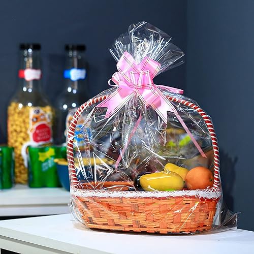 Miniatura 3 de UltraOutlet Paquete de 50 bolsas grandes de celofán de 18 x 24 pulgadas, cesta de regalo de celofán transparente, bolsas de celofán de 2.3 mil de