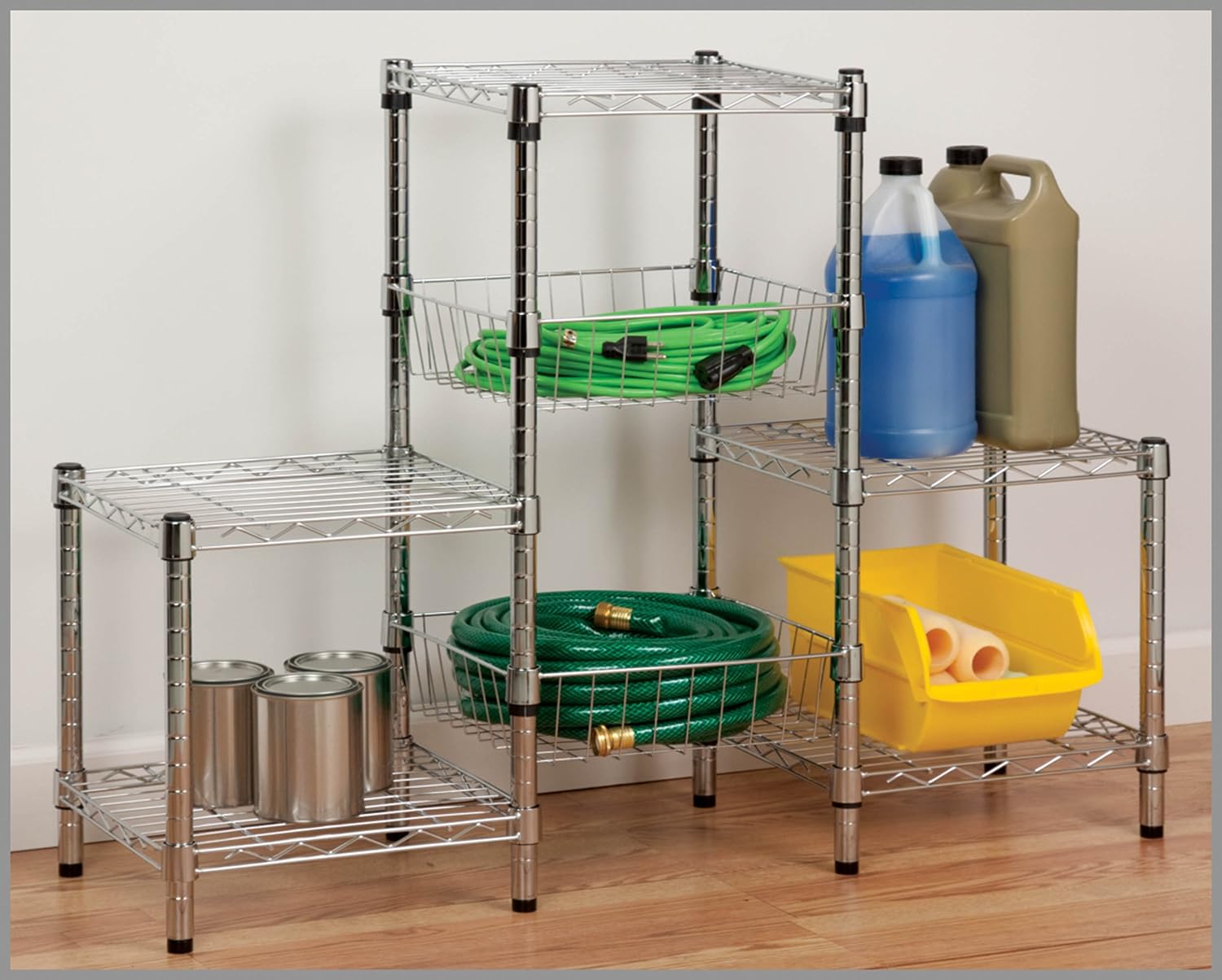 Honey-Can-Do 3-Tier Steel Wire Shelving Tower, Chrome, 14 by 15 by 30-Inch