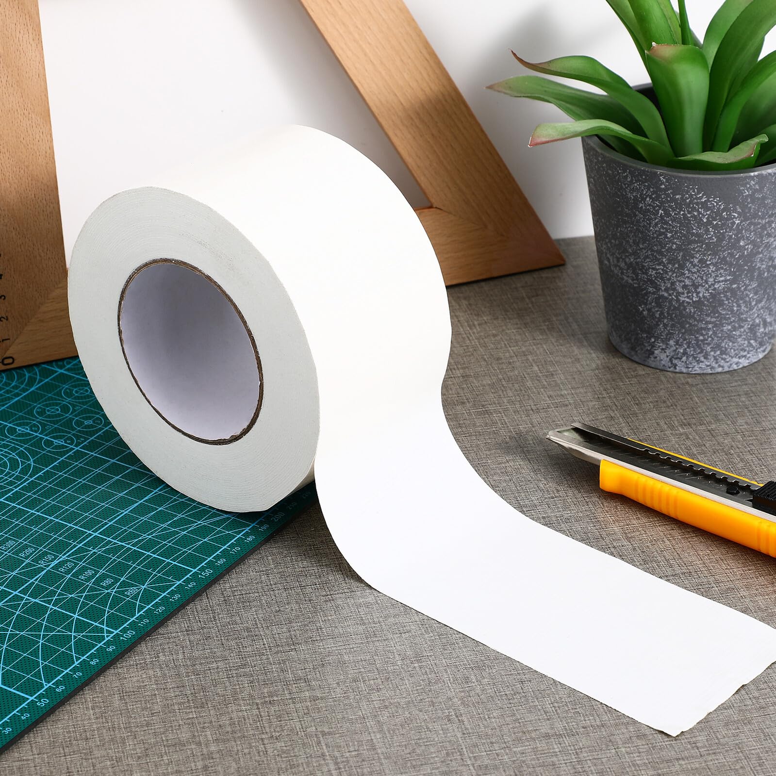 Ruban Adhésif Toilé Blanc Polyéthylène Fibre Synthétique 50m 80mm