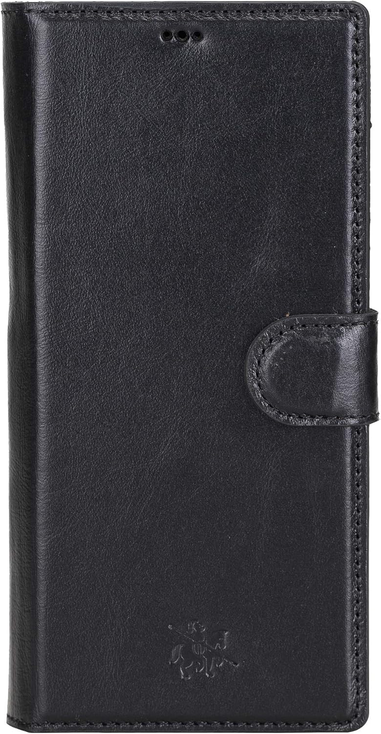 Venito Florence Leather Wallet Phone Case Compatible with Samsung Galaxy Note 10 Plus - Extra Secure with RFID Blocking - Detachable Phone Wallet (Rustic Black)