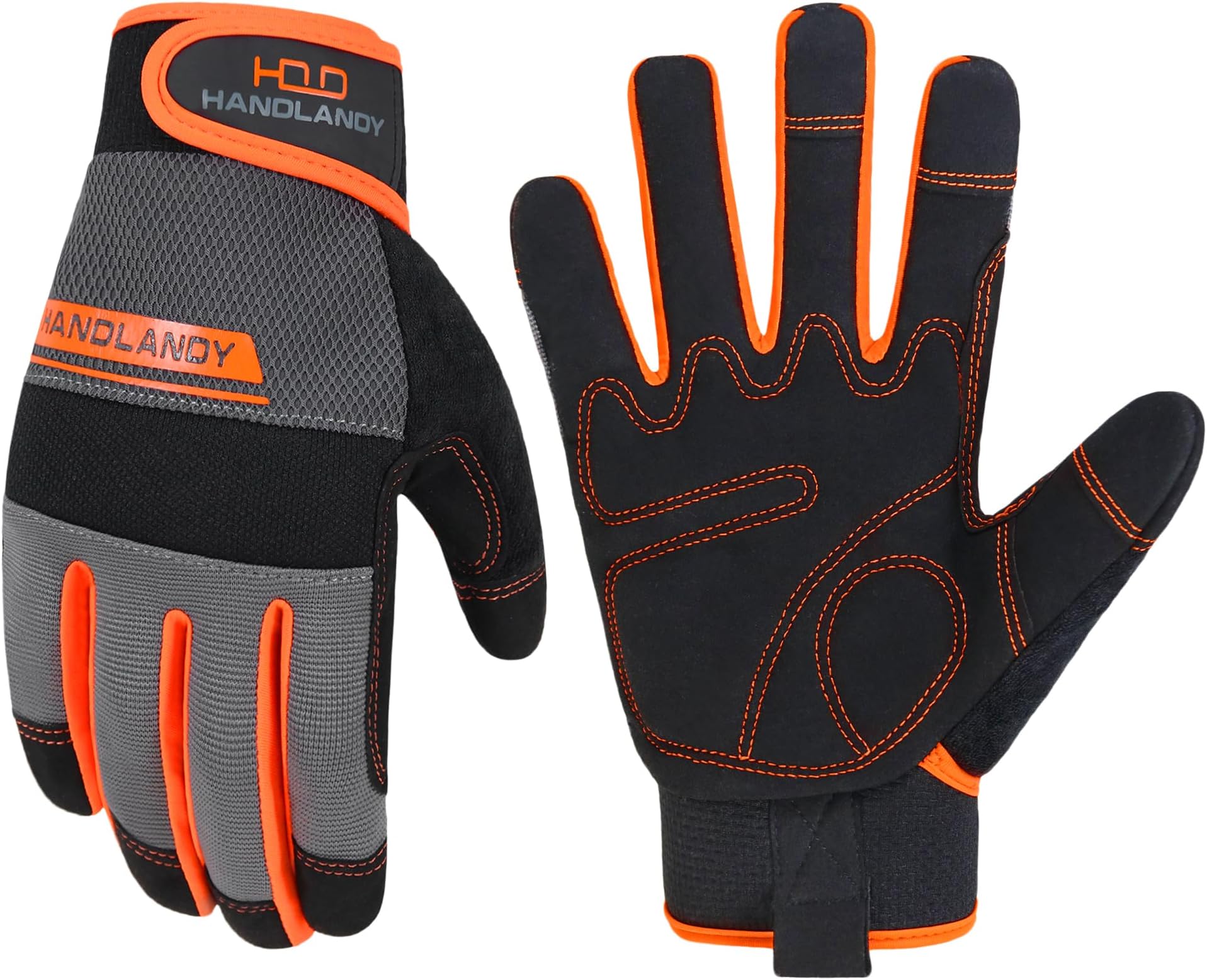 - Work Gloves Mens & Women, Utility Safety Mechanic Working Gloves Touch Screen, Flexible Breathable Yard Work Gloves (Medium, Orange)