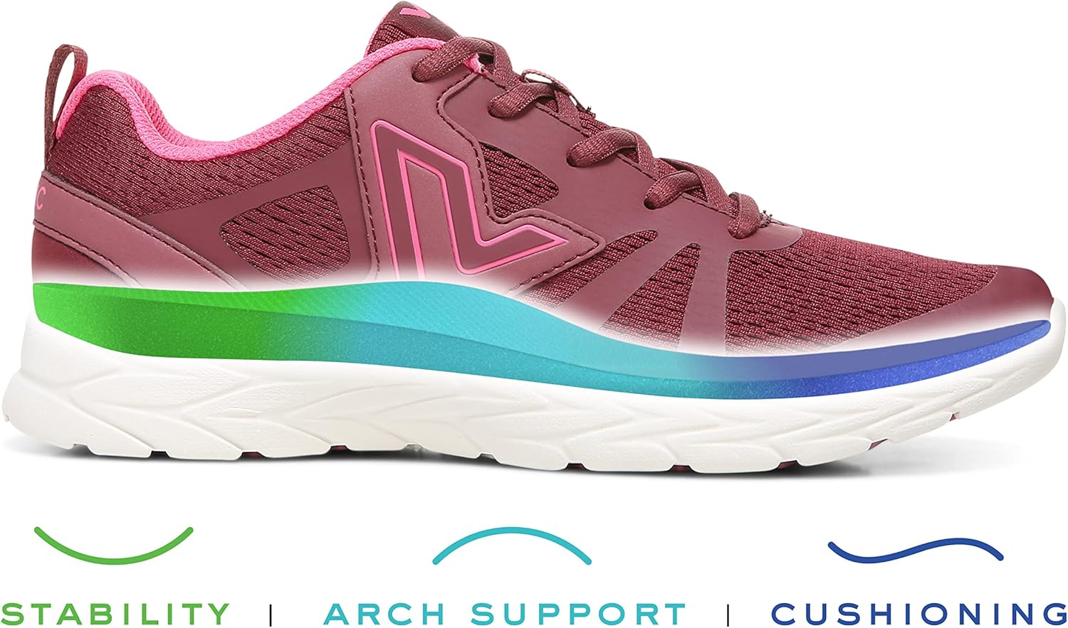 Vionic Women's Brisk Miles Leisure Sneakers- Supportive Walking Shoes