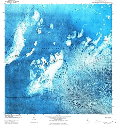 Miniatura 1 de YellowMaps Dry Tortugas FL mapa topo, Escala 124000, 7.5 X 7.5 Minuto, Histórico, 1971, Actualizado 1973, 26.8 x 24 in