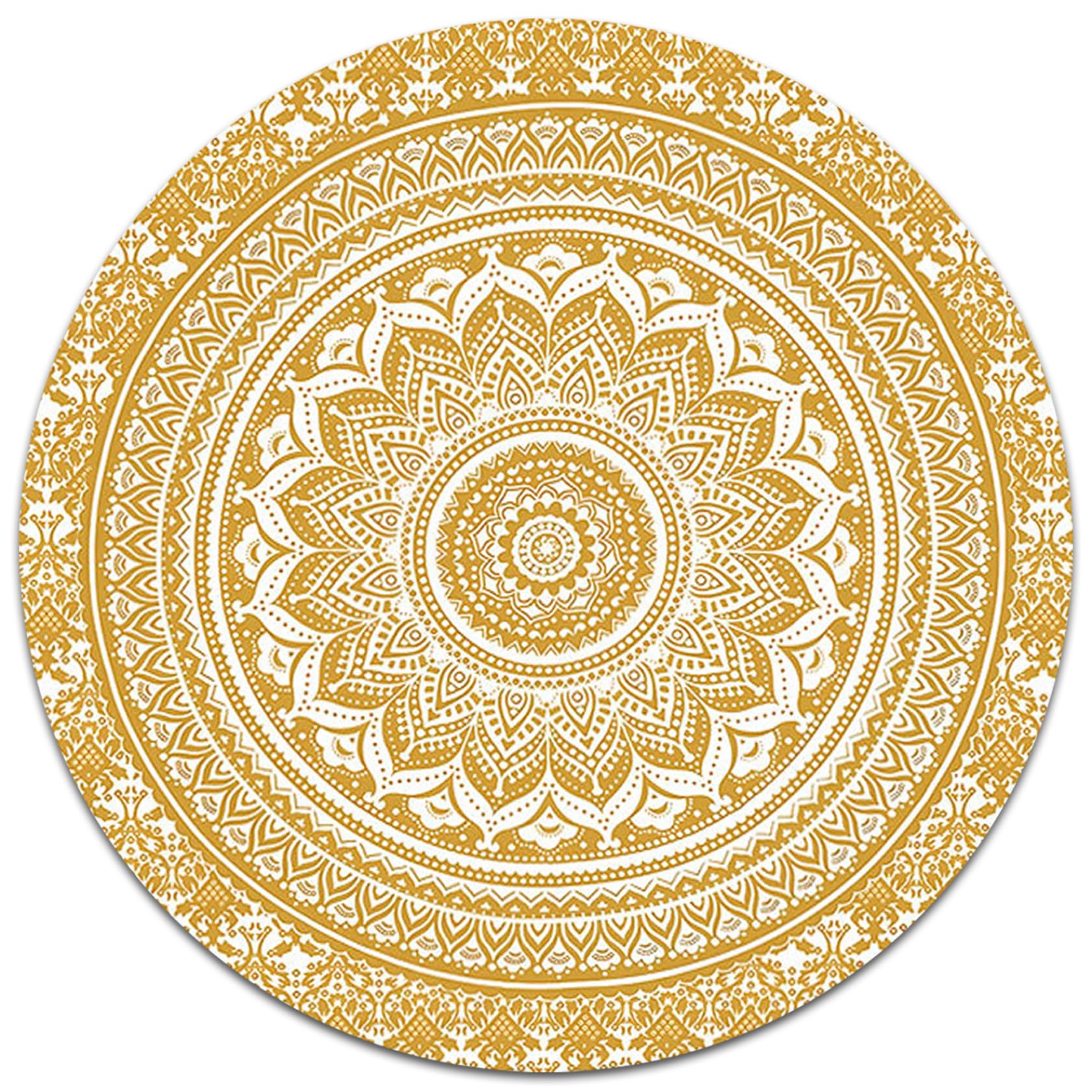 Tapis confortable de 4 pieds mandala avec texture douce ronde