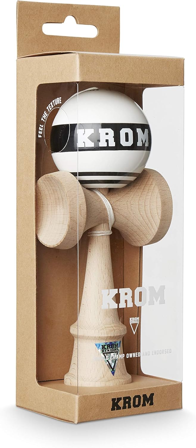 Suреr Bіg Clеаrаnсе! KROM Kendama Strogo White – Flawless Balance – Strong and Durable – Enhanced Cognitive Skills – Improved Balance, Reflexes, and Creativity – Kendama Model Pro Made For Beginners and Experts