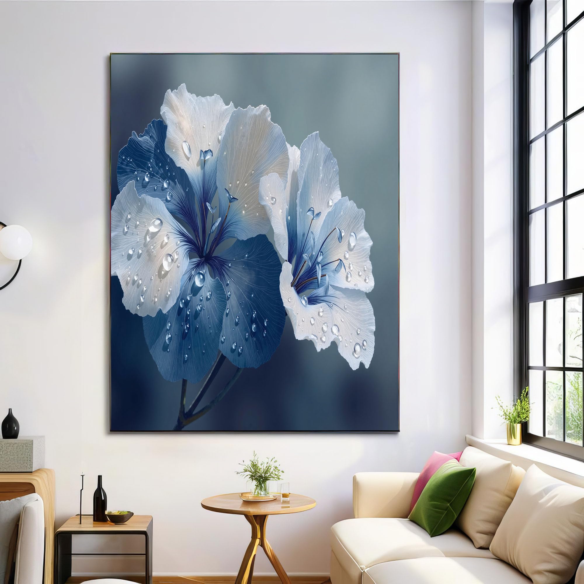 Imágenes artísticas de pared con flores y naturaleza para crear un salón relajante 7