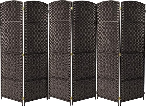 Sorbus 6 Panel Room Divider 6 ft. Tall - Privacy Screen, Extra Wide Double Hinge