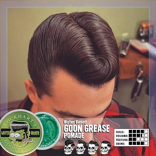 Miniatura 3 de Lockhart's Goon Grease  Pomada a base de agua  Pomada para el cabello de alto brillo para hombres  Lavable, fuerte peinado para looks clásicos y