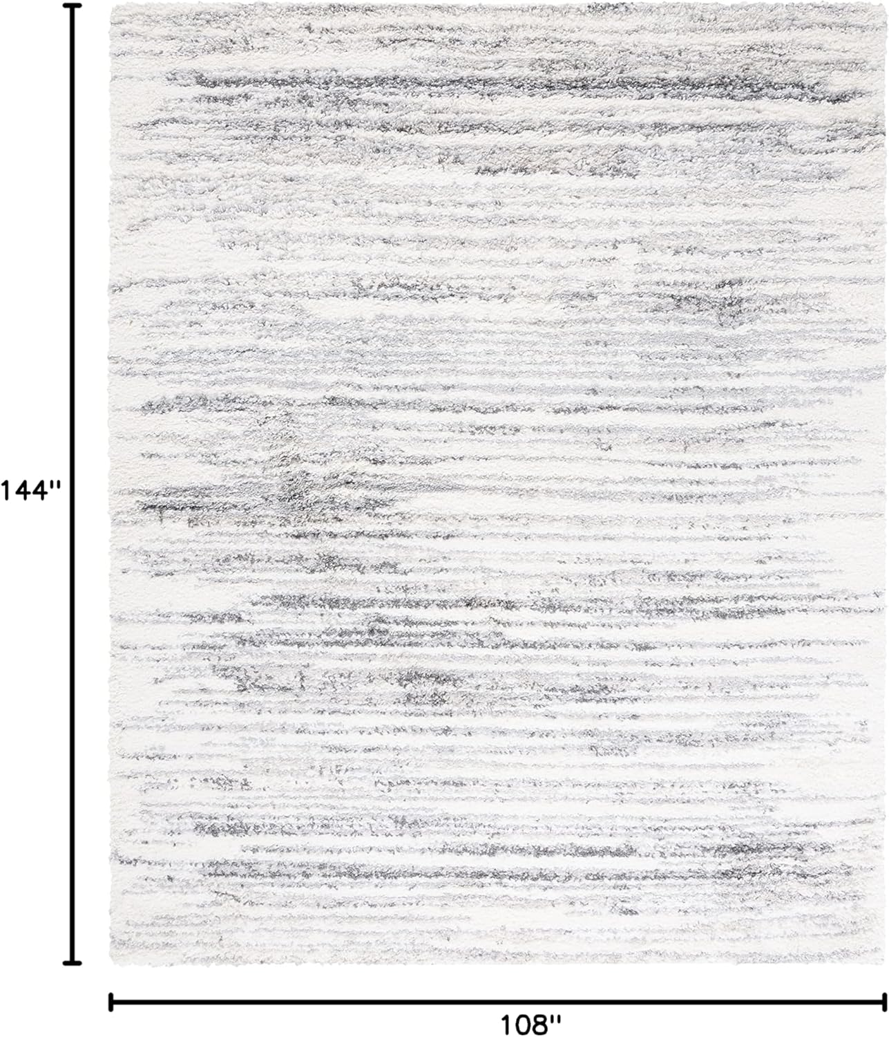 SAFAVIEH Fontana Shag Collection Area Rug - 9' x 12', Ivory & Grey, Modern Design, Non-Shedding & Easy Care, 2-inch Thick Ideal for High Traffic Areas in Living Room, Bedroom (FNT850A)