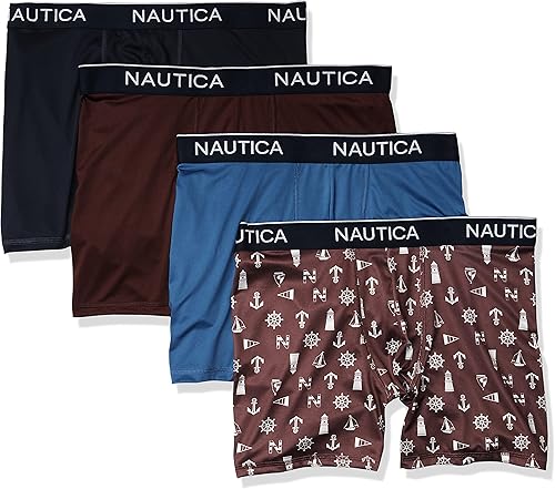 Nautica - Paquete de 4 calzoncillos tipo bóxer micro para hombre