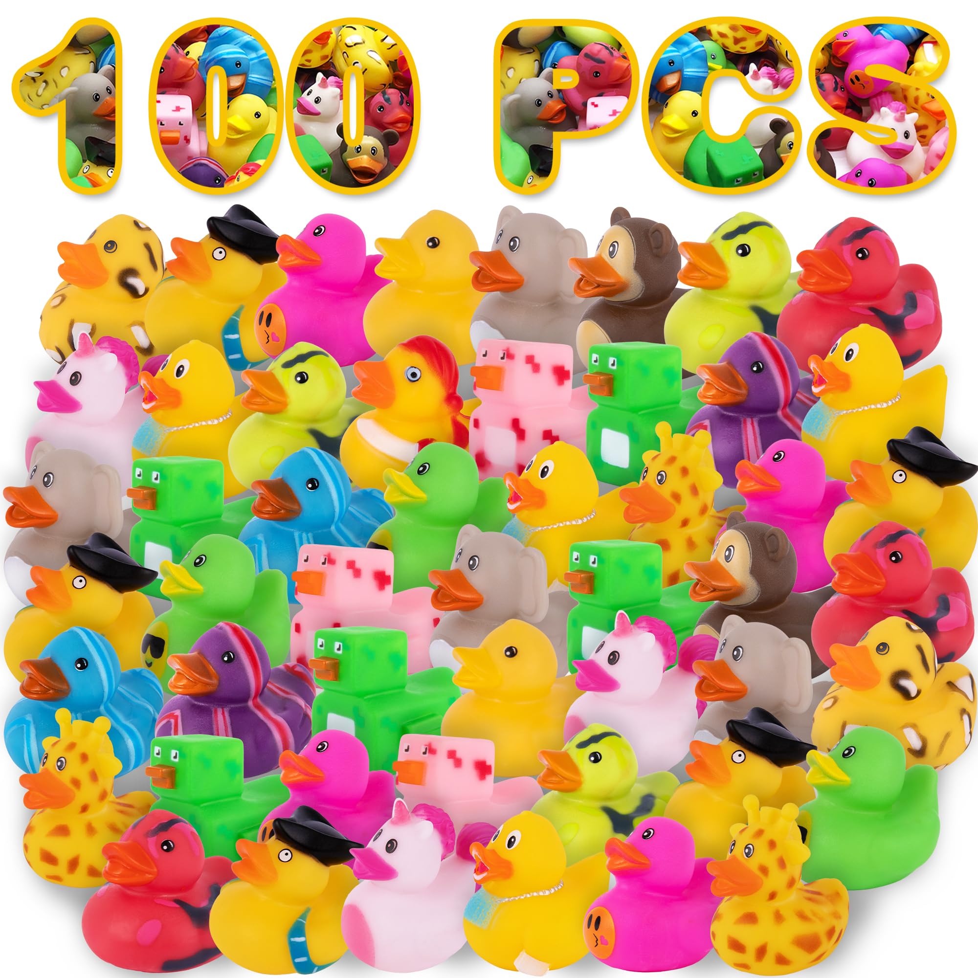 Black Glitter Rubber Ducks - Mini Crown Ducks For Jeep Ducking And Parties