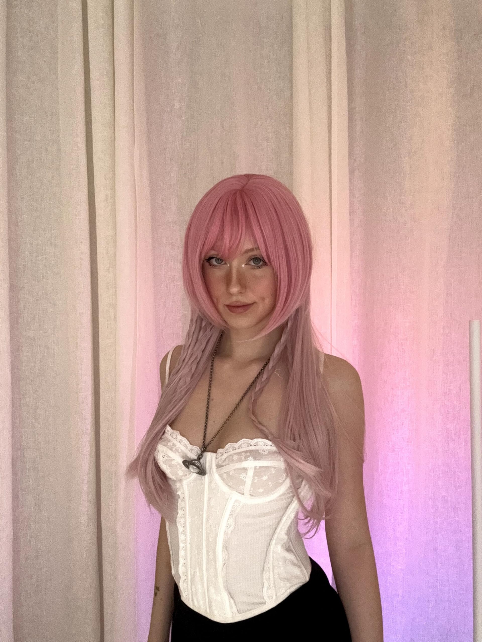 KORURACLUB gradient Wigs cosplay Wig pink and lolita wigs anime wig halloween Wigs for women (No accessories included) (): Blossom Pink Mist
