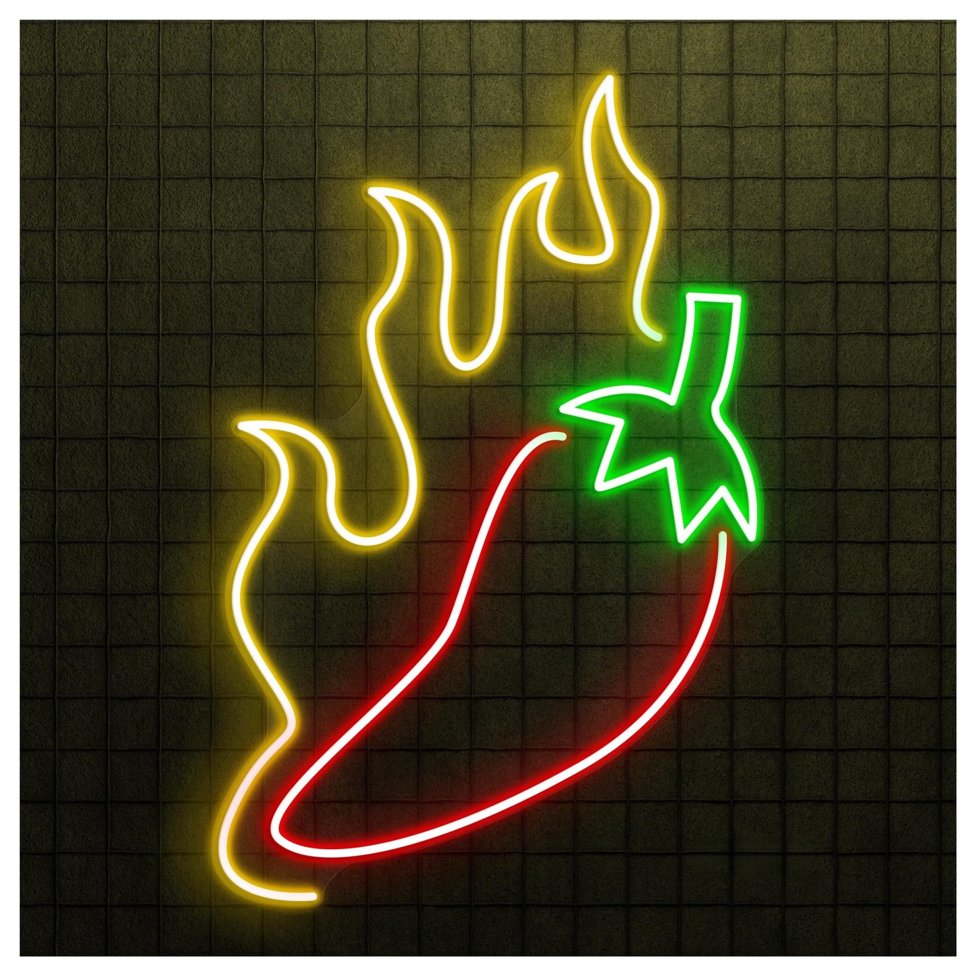 RONGCH Hanging Art Signs Chili Pepper Neon Sign, Suitable for Restaurant Decor with Brightness Adjustable 41cm