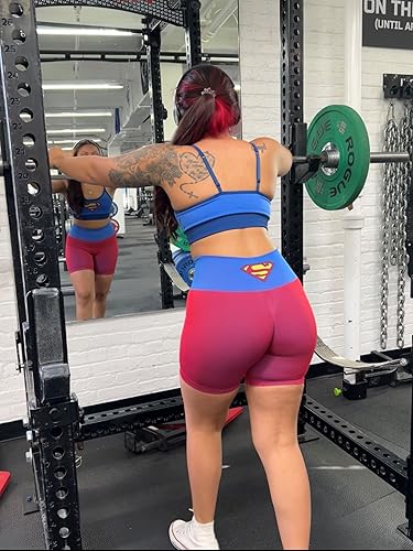 Miniatura 9 de DC Comics Pantalones cortos de ciclismo para mujer sin costuras para gimnasio yoga fitness mujer maravilla Batman Harley Quinn Superman