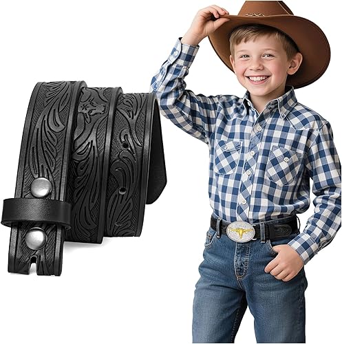 BELTROAD Western Belt Strap for Kids Boys Girls Toddler Genuine Leather Belt Cowgirl Cowboy Kids Western Belts for Jeans Gift
