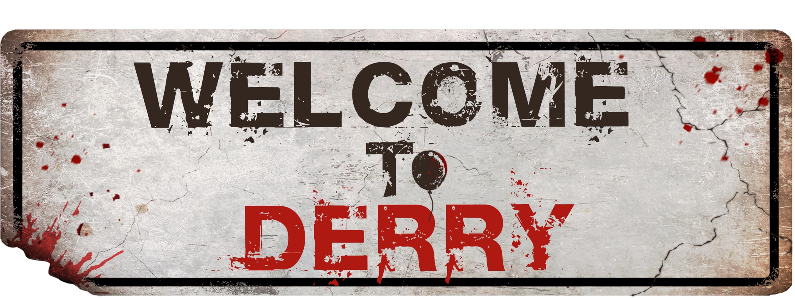 Flinelife Welcome To Derry Sign,16X6,Horror Movie Signs,Haunted House Decor - Perfect For Horror Movie Fans